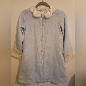 VTG Trish Scully Blue and‎ CreamPeter Pan Collar Matching Set Sz 6